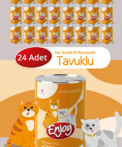 Enjoy Tavuklu Kedi Konservesi Sos İçinde Et Parçacıklı 400 Gr x24