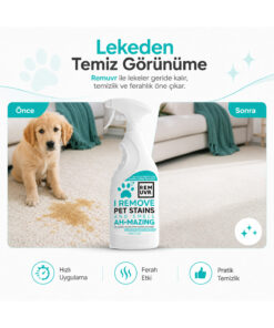 Alternative view of REMUVR Evcil Hayvan Leke ve Koku Giderici Sprey 750 ml Kedi Köpek İdrar Lekesi Temizleyici