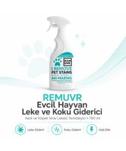 REMUVR Evcil Hayvan Leke ve Koku Giderici Sprey 750 ml Kedi Köpek İdrar Lekesi Temizleyici