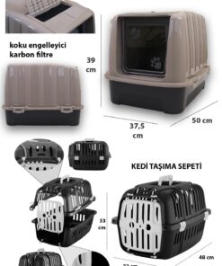 Alternative view of Kurtbay Şekil Lüks Kapalı Kedi Tuvaleti+Taşıma Sepeti+Yatak+Tırmalama+Paspas+3 Katlı Oyuncak+2li Büyük Mama Kabı K
