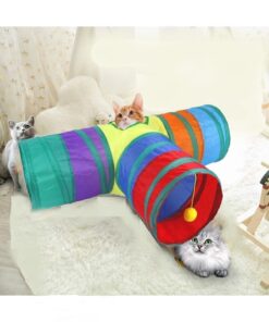 Alternative view of Duffa T Şeklinde Kedi Tüneli Katlanır Gökkuşağı T Şeklinde Kedi Köpek Oyun Tüneli Evcil Hayvan Oyun Tüneli