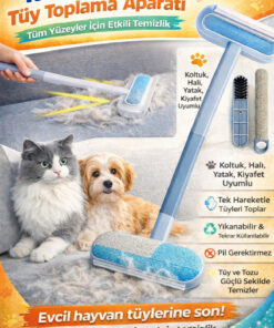 BATBAT Kedi Köpek Tüy Temizleyici Fırça Çok Amaçlı Koltuk Halı Cam Sil Tüy Alıcı 4'ü 1 Arada Tüy Toplayıcı