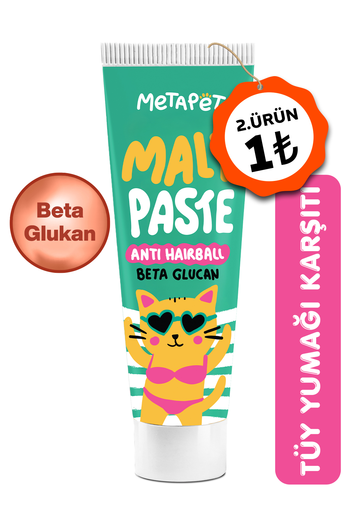 Metapet Tüy Yumağı Önleyici Kedi Maltı, Kediler için Anti Hairball Macun Paste, Mamasına-Doğrudan Hair Ball