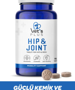 Vet's Plus Hip&joint Glukozamin Tablet 75'li (Eklem ve Kemik Yapısı Sağlığı Desteği, Kedi ve Köpekler için)