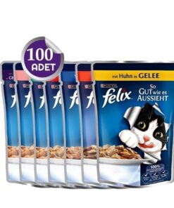 FELIX Kedi Konservesi Karışık (poşet) X 100 Adet X 85 Gr