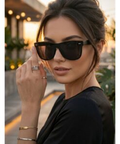 Nilu Moda LÜX SERİ SİYAH OVERSİZE YEKPARE CAM GÜNEŞ GÖZLÜĞÜ