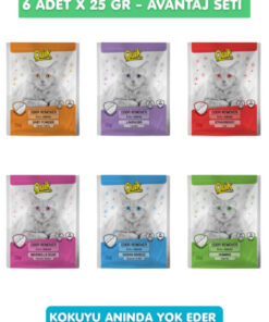 Quik 6lı Set - Kedi Kumu Koku Giderici Karışık Kokulu Hızlı ve Etkili Doğal 25gr x 6