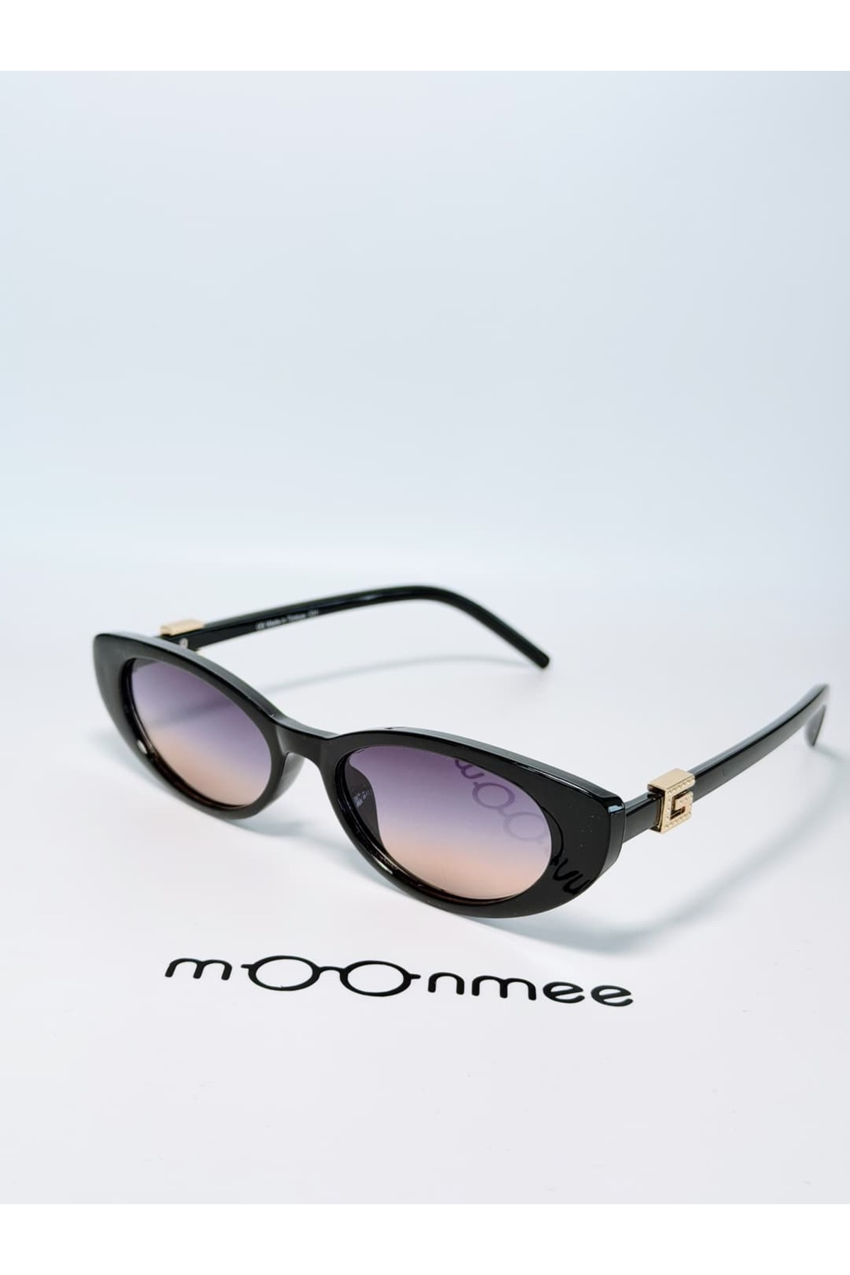 MOONMEE GUXXE Kadın / Kız Cat Eye siyah çok renkli Güneş Gözlüğü