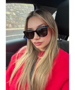 Angel Eyes Kadın Güneş Gözlüğü Selin Geometrik Siyah Çerçeve Siyah Cam