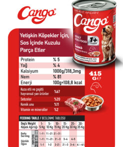 Cango Yetişkin Yaş Köpek Maması Kuzu Etli 415Gr 36Lı - Görsel 3