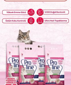 Proline Prolıne Bebek Pudrası Kokulu Bentonıt Kedi Kumu 5 lt X 4 Adet