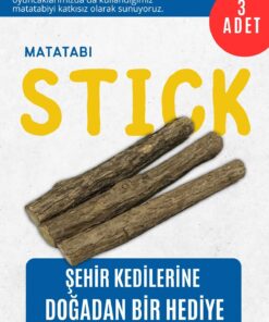 pawdaz Matatabi - Stick (KALIN - 3'LÜ) Diş Temizlemeye Ve Stres Gidermeye Yardımcı Doğal Oyuncak