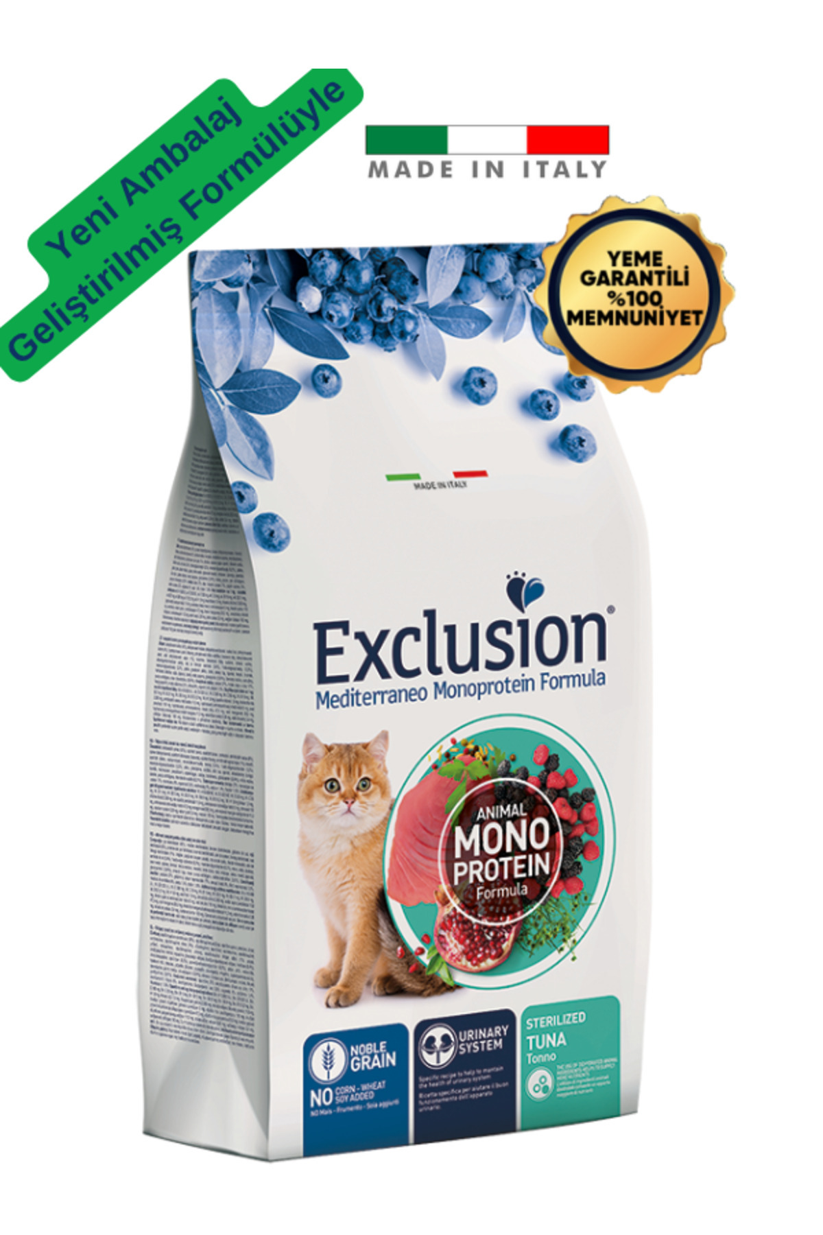 Exclusion Düşük Tahıllı Ton Balıklı Narlı Kısırlaştırılmış Kedi Maması 12 Kg