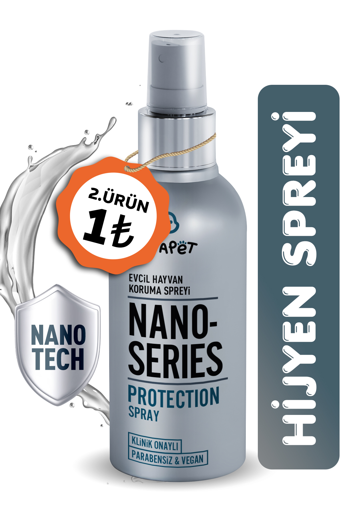 Metapet Kedi Nano Hijyen Spreyi, Göz Kulak Tüy Bakımı Temizleme Solüsyonu, Kediler Için Sağlık Ürünü, 150 ml