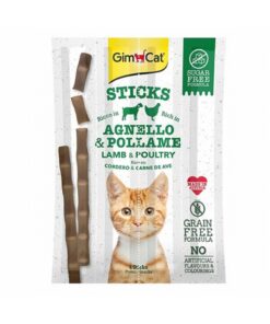 Gimcat Sticks Kuzulu ve Tavuklu Tahılsız Kedi Ödül Çubukları 20 Gr