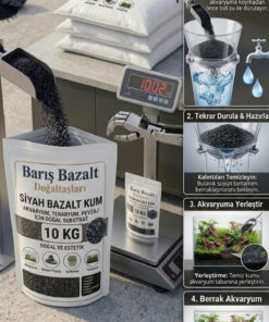 Barış bazalt doğaltaş 10 Kg Siyah Bitki Kumu.akvaryum Kumu 10 Kg - Görsel 3