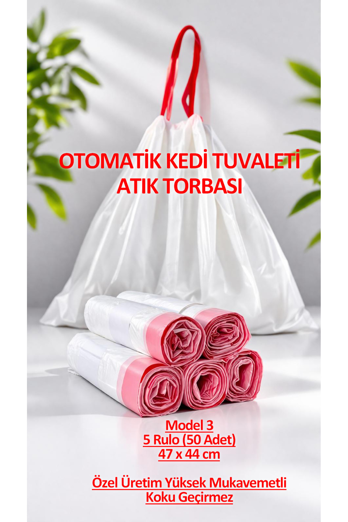 Internal Kedi Tuvaleti Poşeti Softy, Xenon, Wero, Haustier vb. akıllı kedi tuvaleti poşeti - 5 Rulo (50 ADET)