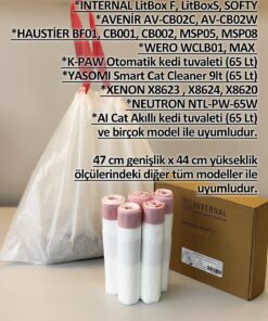 Internal Kedi Tuvaleti Poşeti Softy, Xenon, Wero, Haustier vb. akıllı kedi tuvaleti poşeti - 5 Rulo (50 ADET) - Görsel 3