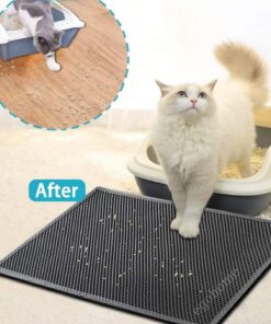 ego home Elekli Kedi Tuvalet Önü Kedi Kum Paspası Gri Delikli Kedi Tuvaleti Kedi Kumu Paspası - Görsel 3