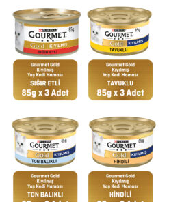 Gourmet Gold Karışık Kedi Konserve Maması 85g X 12adet Ekonomik Paket