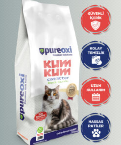 PureOxi Kum Kum Premium İkili Paket 2x10 kg – Aktif Karbonlu Topaklanan Kedi Kumu-20 kg - Görsel 3