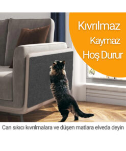 BEYLİNİ Kedi Tırmalama Halısı Yapışkanlı Her Yüzeye Uygulanabilir Kesilebilir Mobilya Koruyucu Mat (40X50) - Görsel 3