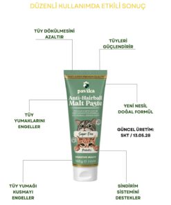 Alternative view of Pavika Tüy Yumağı Engelleyici, Kedilerde Sindirim Problemleri Azaltıcı Veteriner Önerili Kedi Maltı 100 gr
