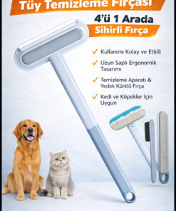 Manosta Kedi & Köpek Tüy Temizleme Fırçası – 4'ü 1 Arada Sihirli Fırça