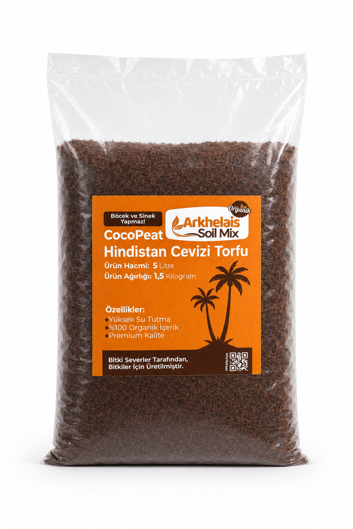 Arkhelais Orkide Toprağı - Bitki Toprağı - Cocopeat Hindistan Cevizi Torfu - Terraryum Sürüngen Taban Malzemesi - 5 L