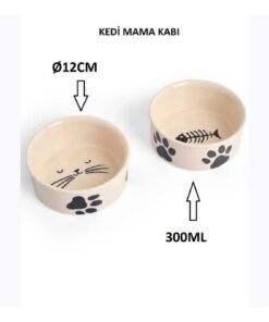 Alternative view of ŞURAMUTFAK 2 Li Seramik Kedi Mama ve Su Kabı 300ml