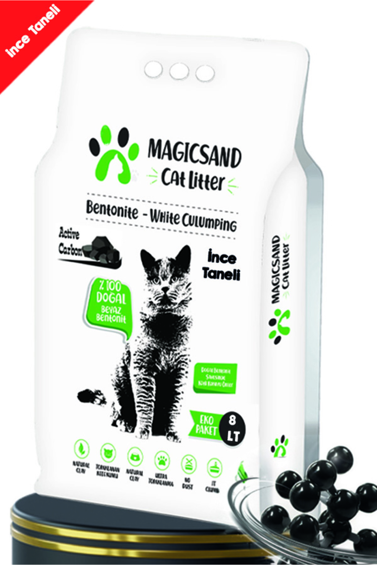 Magic Sand Magic Sand Cat Litter Aktif Karbon Kedi Kumu 8 Lt
