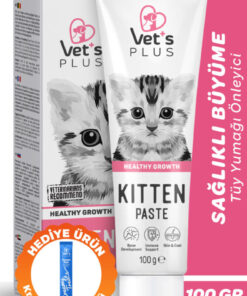 Vet's Plus Kitten Multivitamin Malt Macun 100gr (Yavru ve Anne Kediler İçin Multivitaminli Tüy Yumağı Önleyici)