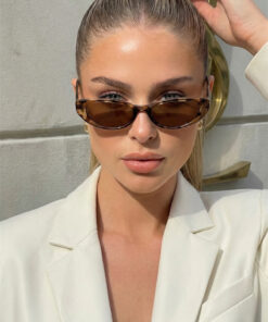 Eyesofia Gardenya Slim Leopar Kahverengi Uv400 Korumalı Ultra Hafif Kadın Güneş Gözlüğü