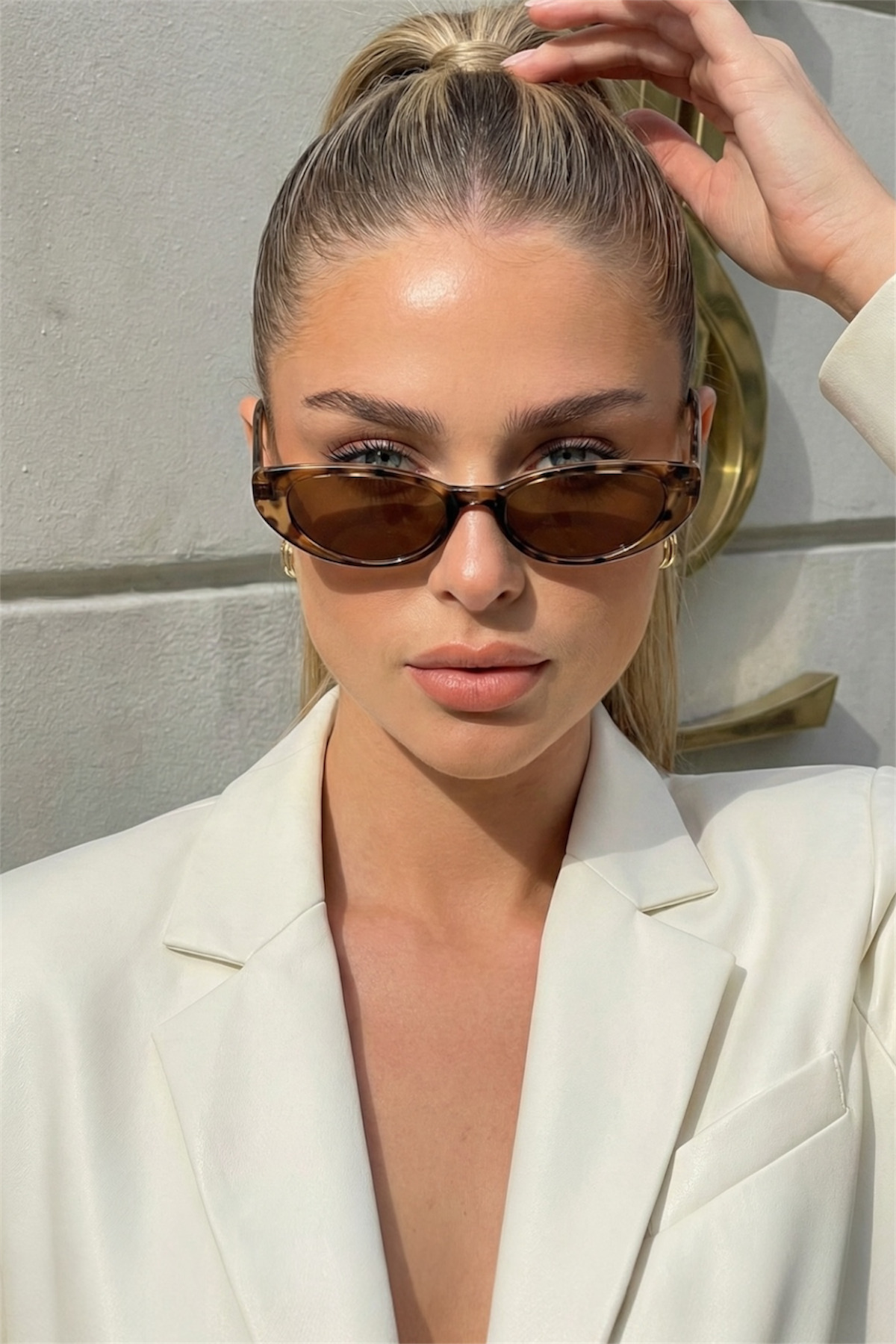 Eyesofia Gardenya Slim Leopar Kahverengi Uv400 Korumalı Ultra Hafif Kadın Güneş Gözlüğü