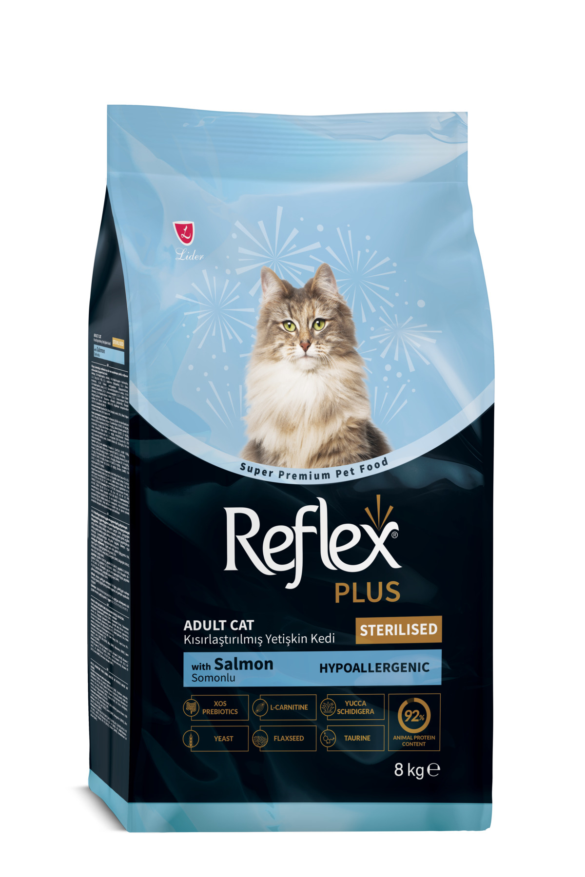 Reflex Plus Hipoalerjenik Kısırlaştırılmış/Sterilised Somonlu Yetişkin Kedi Maması 8 kg