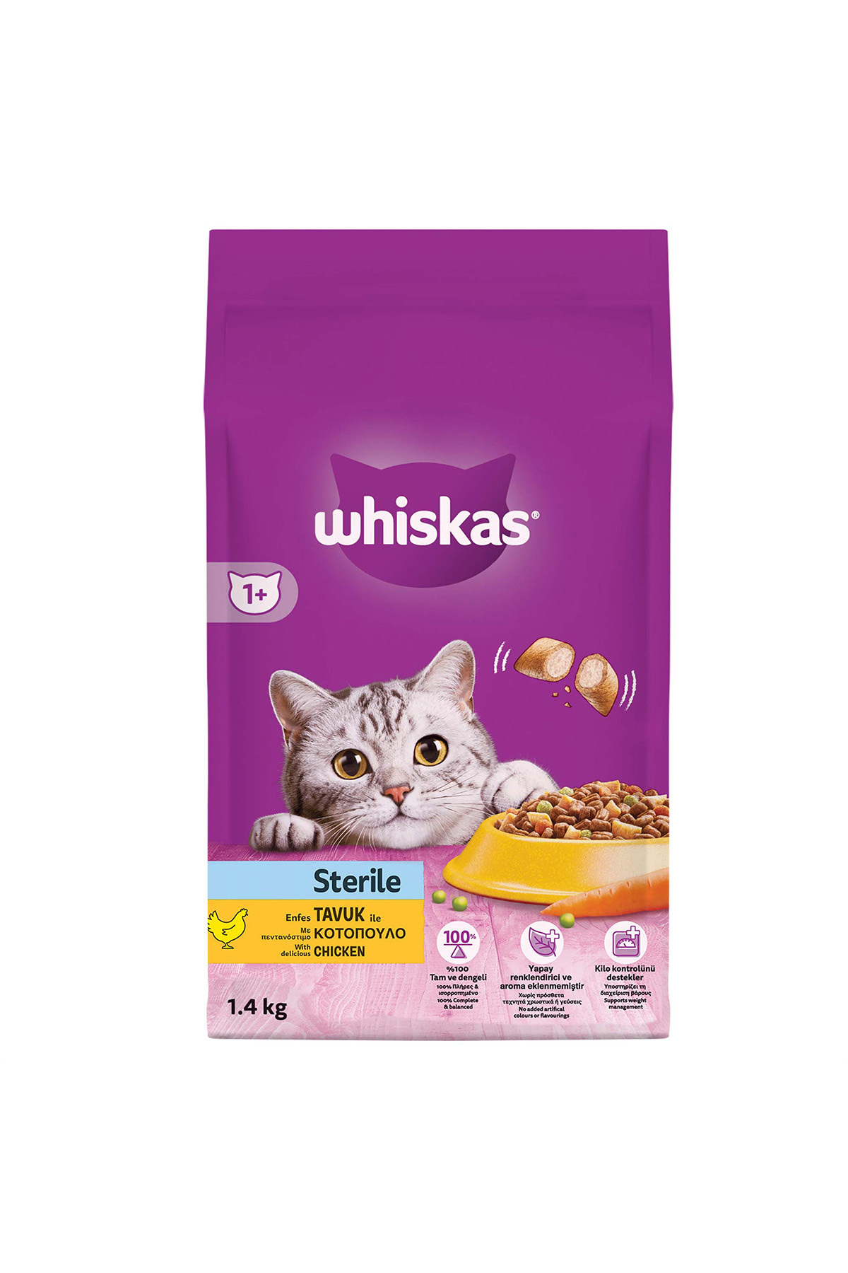 Whiskas Tavuklu Kısırlaştırılmış Kedi Maması 1.4 Kg