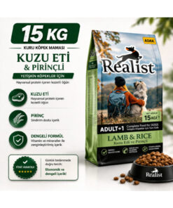 Alternative view of REALİSTDOG Realist Kuzu Etli Pirinçli Yetişkin Köpek Maması 15 KG + 2 Adet ADAK Sığır Etli Konserve Hediye