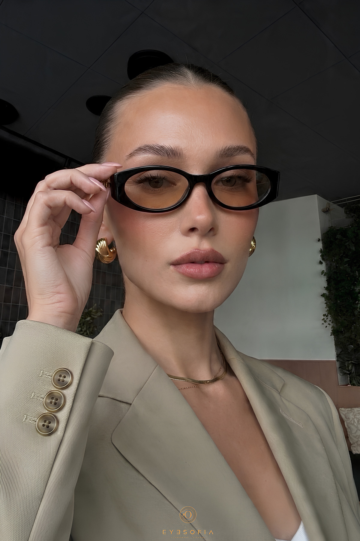 Eyesofia Geranyum Siyah Nude Uv400 Korumalı Ultra Hafif Kadın Güneş Gözlüğü