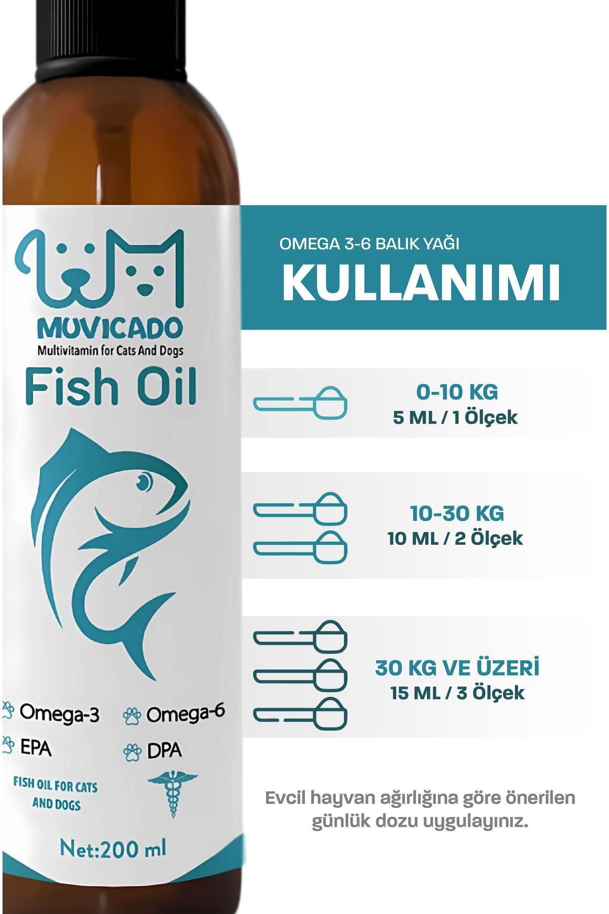 muvicado Fish Oil - Kedi Ve Köpekler Için Balık Yağı Omega 3-6 Epa Dha Norveç Somon Yağı Bağışıklık Desteği - Görsel 3