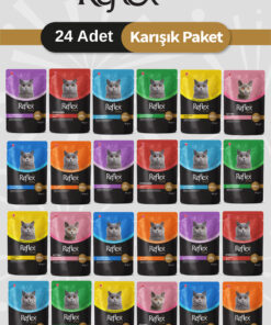 Reflex Plus Pouch / Et Parçacıklı Karışık Kedi Maması 85g x 24 Adet