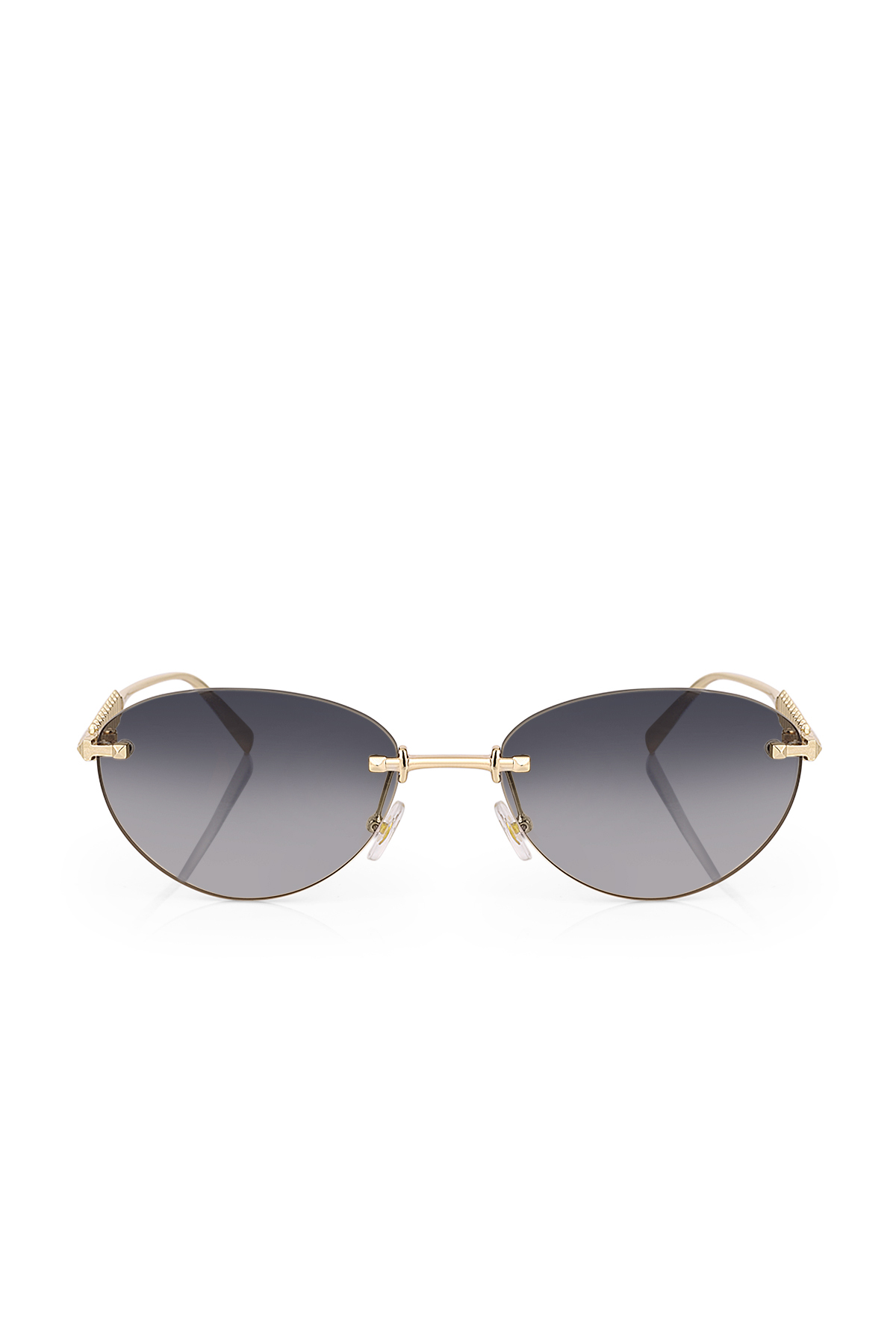 polo air UV400 Korumalı Çerçevesiz Cat Eye Kadın Güneş Gözlüğü Siyah Gold Renk PLG-2122C1 - Görsel 3