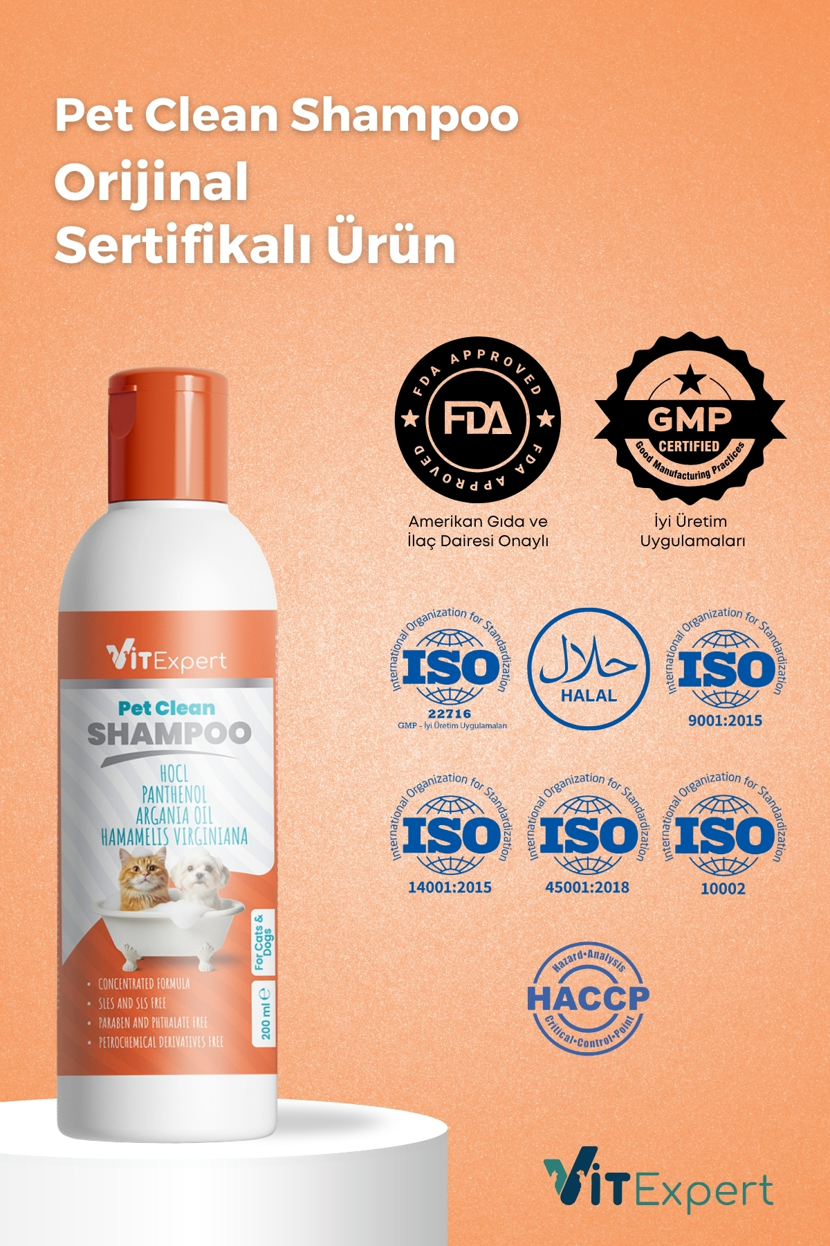 Vitexpert Pet Clean Tüy Döküm Önleyici Evcil Hayvan İçin Vitamin ve Doğal Yağlar Kedi ve Köpek Bakım Şampuanı - Görsel 3