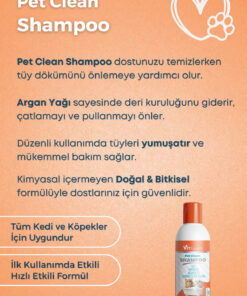 Alternative view of Vitexpert Pet Clean Tüy Döküm Önleyici Evcil Hayvan İçin Vitamin ve Doğal Yağlar Kedi ve Köpek Bakım Şampuanı