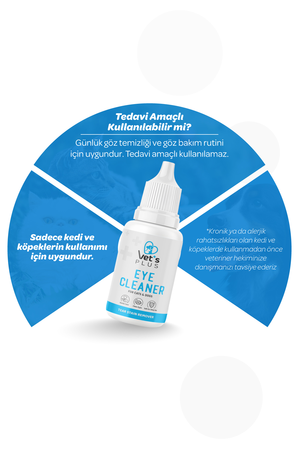 Vet's Plus Gözyaşı Lekesi Temizleme Solüsyonu 50ml (Kedi ve Köpekler için) - Görsel 3