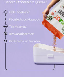 Alternative view of Olivacat Zeytin Çekirdeğinden Üretilen Doğal Tozsuz Kedi Kumu 7L x 3 Adet