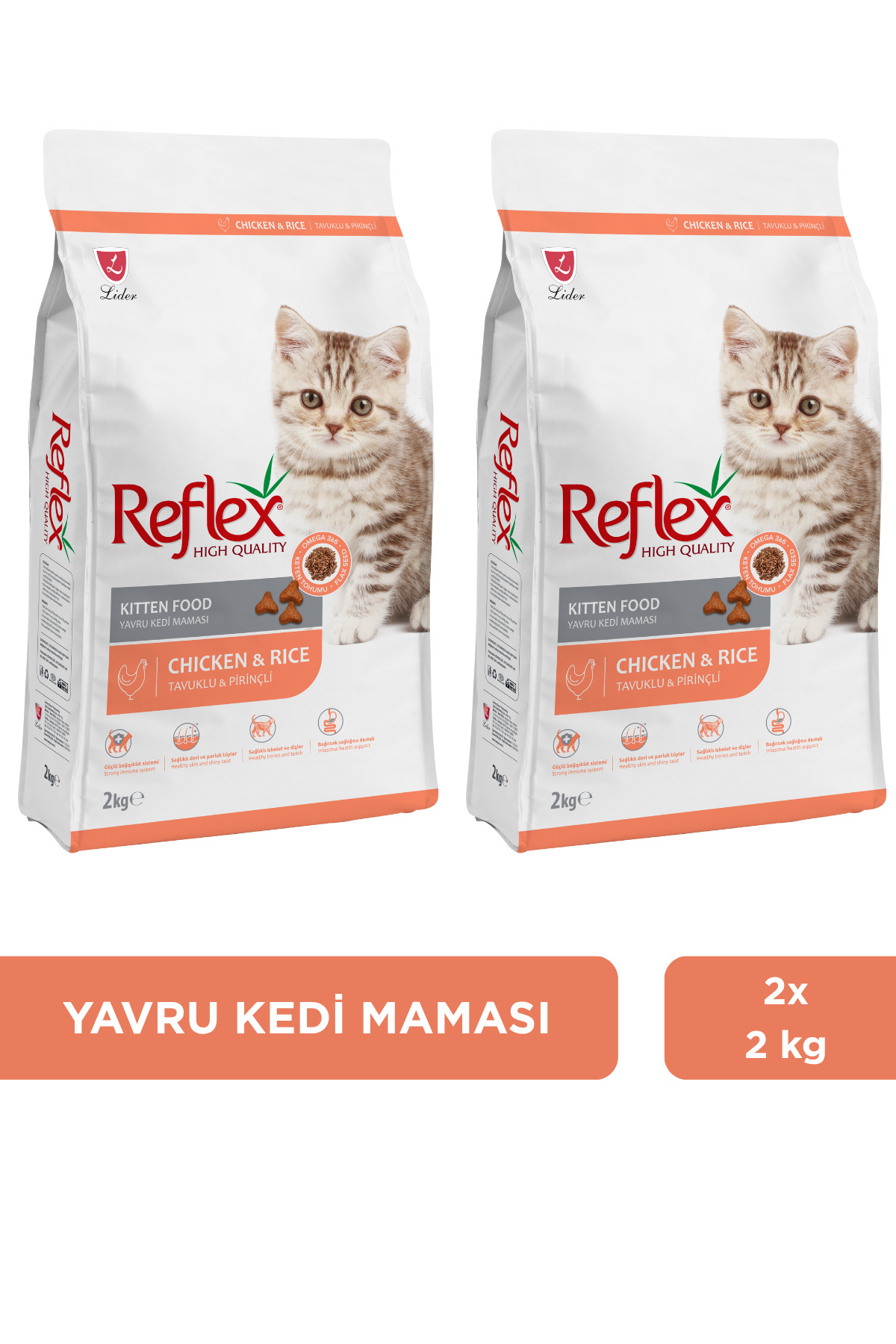 Reflex Tavuklu ve Pirinçli Yavru Kedi Maması 2 kg x 2