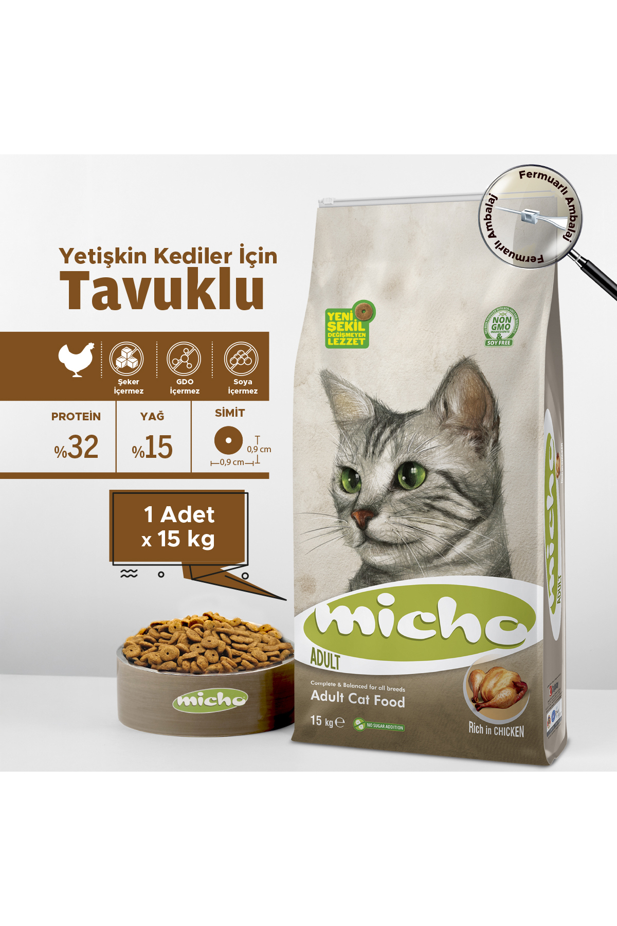 Micho Adult Cat 15 Kg Kedi Maması