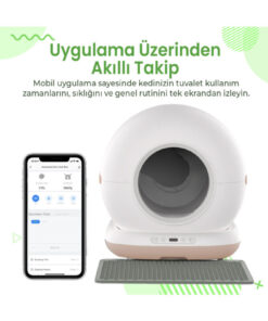 Haustier CB001 Akıllı Otomatik Kedi Tuvaleti, APP ile Kontrol, 75lt İç Hazne, 7lt Çöp Haznesi - Görsel 3
