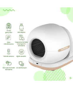 Alternative view of Haustier CB001 Akıllı Otomatik Kedi Tuvaleti, APP ile Kontrol, 75lt İç Hazne, 7lt Çöp Haznesi