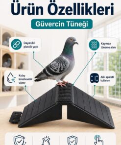 Alternative view of mutlu tavukçuluk 1 Adet Güvercin Tüneği Siyah Plastik Askı Aparatlı Duvar Tipi Tünek Kuş Konma Dinlenme Aparatı